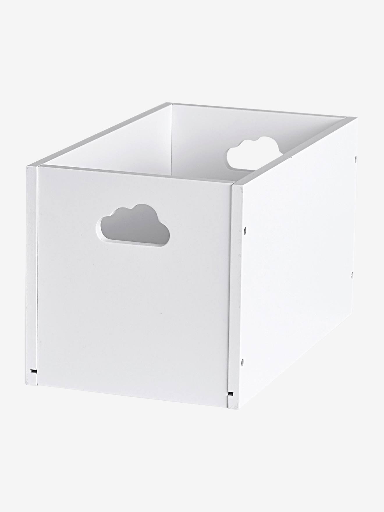 Caja de almacenaje de madera pintada blanco - Vertbaudet