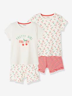 Lote de 2 pijamas con shorts Cereza Lote de 2 pijamas con shorts Cereza