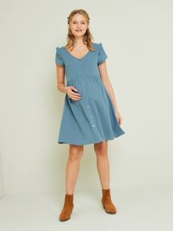 Vestido de embarazo y lactancia de gasa de algodón -Vestido de embarazo y lactancia de gasa de algodón