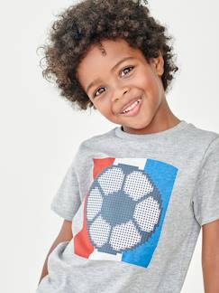 Camiseta fútbol con motivo de balón en relieve, para niño