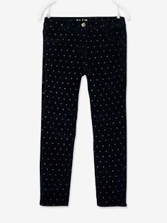 Pantalón slim MorphologiK de pana con lunares irisados para niña, con ancho de caderas DELGADO -Pantalón slim MorphologiK de pana con lunares irisados para niña, con ancho de caderas DELGADO