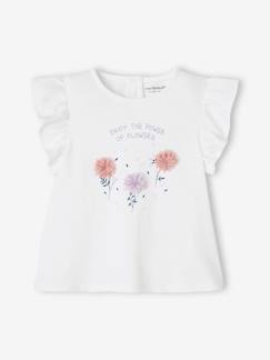 Camiseta con flores en relieve para bebé -Camiseta con flores en relieve para bebé