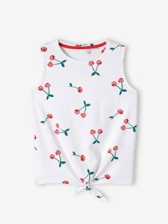 Camiseta sin mangas estampada con lacito, para niña -Camiseta sin mangas estampada con lacito, para niña