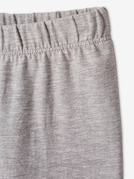 Pack de 2 leggings variados niña GRIS OSCURO LISO+Lote gris claro jaspeado 