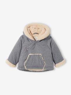 Chaqueta acolchada en asimetría con capucha, para bebé -Chaqueta acolchada en asimetría con capucha, para bebé