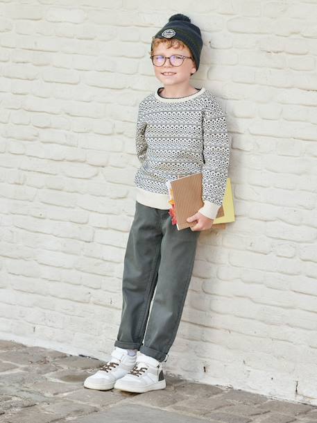 Pantalón chino fácil de llevar, para niño AZUL OSCURO LISO CON MOTIVOS+beige+VERDE MEDIO LISO CON MOTIVOS 
