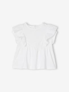 Camiseta con volantes de bordado inglés para bebé -Camiseta con volantes de bordado inglés para bebé