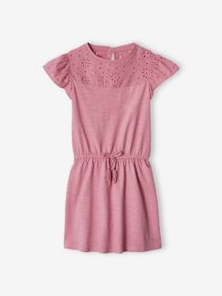 Vestido para niña con detalles de bordado inglés -Vestido para niña con detalles de bordado inglés