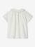 Blusa de gasa de algodón con cuello de bordado inglés para niña crudo 
