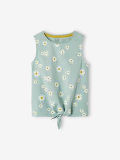Camiseta sin mangas estampada con lacito, para niña -Camiseta sin mangas estampada con lacito, para niña