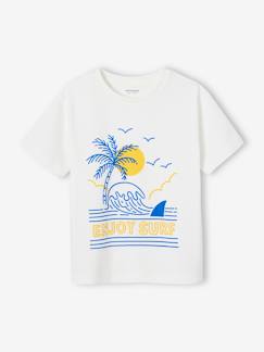 -Camiseta con motivo de paisaje y detalles de tinta con relieve para niño