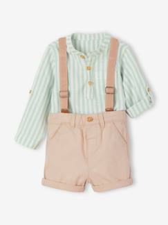 Conjunto para bebé: camisa y short con tirantes -Conjunto para bebé: camisa y short con tirantes