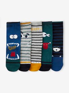 Roupa Interior-Niño-Ropa interior-Calcetines-Pack de 5 pares de calcetines «monstruos» para niño