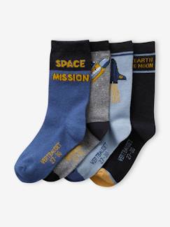 Niño-Ropa interior-Calcetines-Pack de 4 pares de calcetines «espacio» para niño