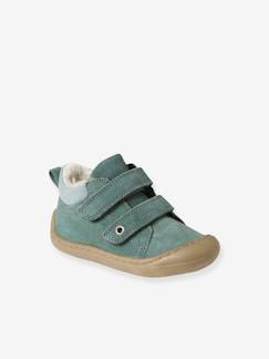 Botines flexibles de piel con pelo sintético para bebé, «primeros pasos» Calzado-Calzado bebé (17-26)-Primeros pasos (17-23)-Botines flexibles de piel con pelo sintético para bebé, «primeros pasos»