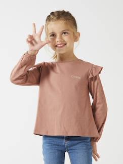 Camiseta con volantes de manga larga para niña - BASICS
