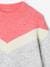 Jersey efecto colorblock niña gris jaspeado+rosa palo 