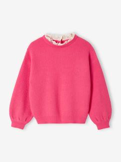 Jersey con forma «loose» y cuello fantasía para niña Niña-Jerséis, chaquetas de punto, sudaderas-Jersey con forma «loose» y cuello fantasía para niña