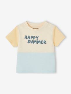 Camiseta colorblock para bebé "Happy summer"