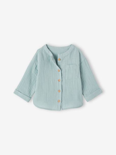 Toda la Selección-Bebé-Camisa cuello mao de gasa de algodón, personalizable, para bebé