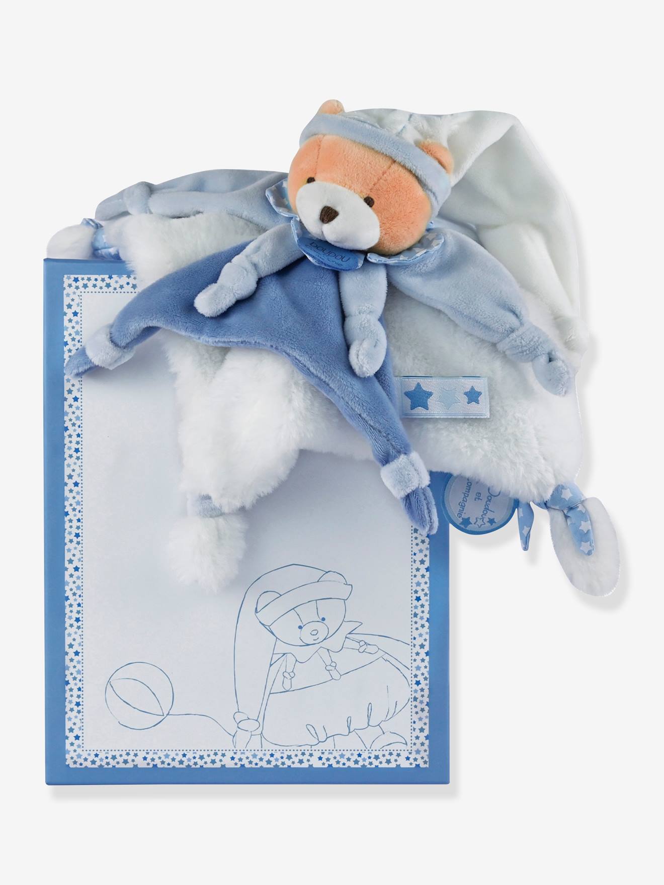 Juguete Bebé Seguro Osito De Peluche Doudou Et Compagnie - Azul
