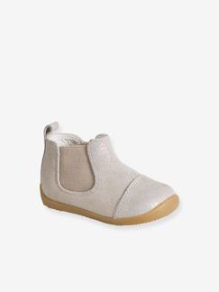Botines de piel con purpurina para bebé Calzado-Calzado bebé (17-26)-Primeros pasos (17-23)-Botines de piel con purpurina para bebé