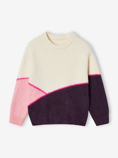 Jersey colorblock para niña Niña-Jerséis, chaquetas de punto, sudaderas-Jersey colorblock para niña