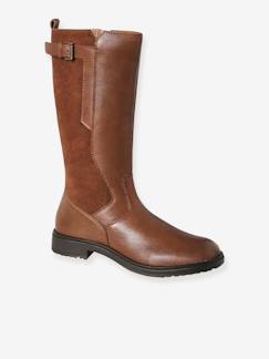 Botas de piel estilo de montar con cremallera para niña Calzado-Botas de piel estilo de montar con cremallera para niña