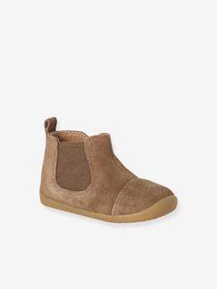 Botines de piel con cremallera y elástico Calzado-Calzado bebé (17-26)-Primeros pasos (17-23)-Botines de piel con cremallera y elástico