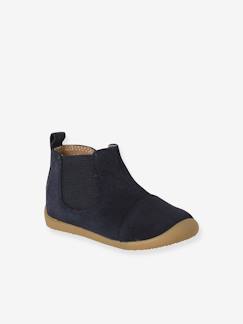 Botines de piel con cremallera y elástico Calzado-Calzado bebé (17-26)-Primeros pasos (17-23)-Botines de piel con cremallera y elástico