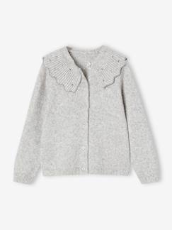 Chaqueta de punto para fiesta cuello con estrás niña Niña-Jerséis, chaquetas de punto, sudaderas-Chaqueta de punto para fiesta cuello con estrás niña