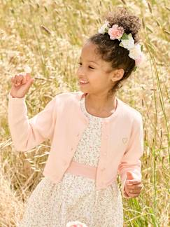 Chaqueta corta de punto pointelle para niña Niña-Jerséis, chaquetas de punto, sudaderas-Chaqueta corta de punto pointelle para niña