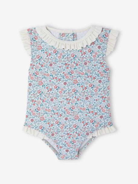 Bañador con abertura en la espalda para bebé niña Bebé-Bañadores y accesorios de playa-Bañador con abertura en la espalda para bebé niña