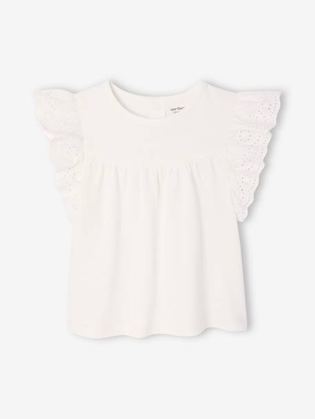 Camiseta de manga corta con bordado inglés para bebé Bebé-Camisetas-Camisetas-Camiseta de manga corta con bordado inglés para bebé