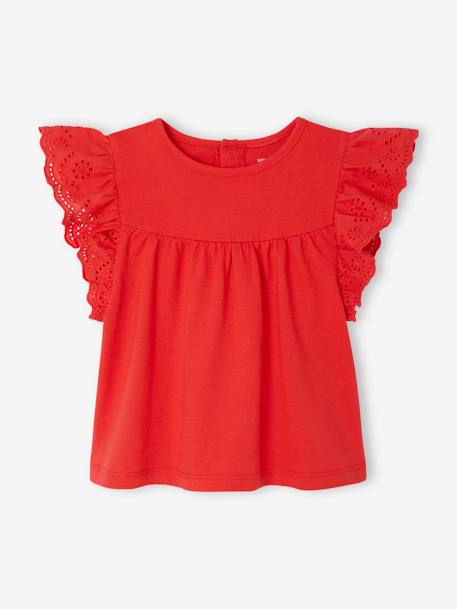 Camiseta de manga corta con bordado inglés para bebé Bebé-Camisetas-Camisetas-Camiseta de manga corta con bordado inglés para bebé