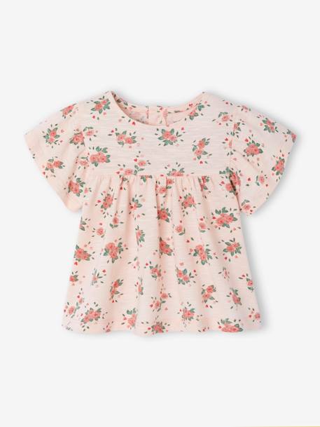 Camiseta floral de algodón orgánico para bebé Bebé-Camisetas-Camisetas-Camiseta floral de algodón orgánico para bebé