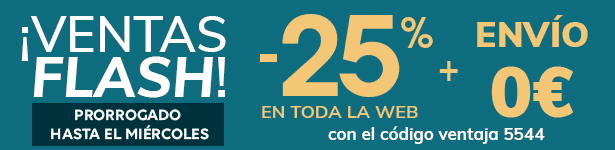 ¡Ventas FLASH! -25% en toda la web + Envío 0€ ¡Ventas FLASH! -25% en toda la web + Envío 0€