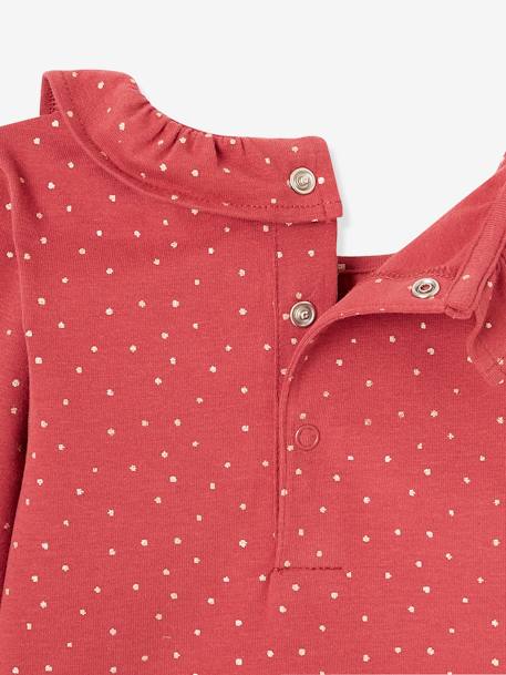 Pack de 2 bodies con cuello Peter Pan y manga larga para bebé ROSA OSCURO ESTAMPADO 