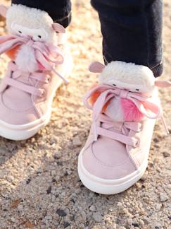Zapatillas de caña alta para bebé niña con 3 pompones