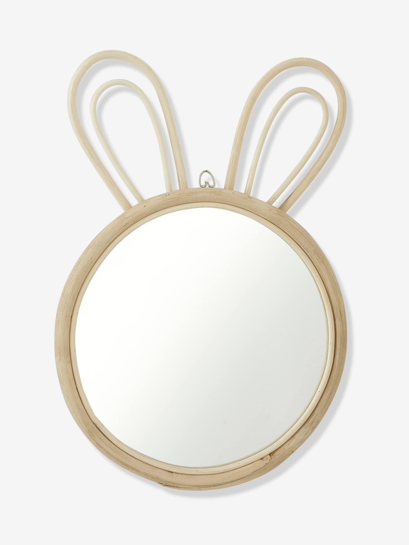 Espejo de pared colgante de ratán, espejo redondo de ratán decorativo con  forma de conejo, pequeños espejos redondos para decoración de pared