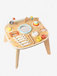 Juguetes- Primera edad- Primeras manipulaciones-Mesa de actividades y estimulación musical de madera FSC®