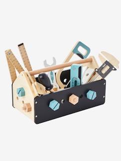 Juguetes-Juegos de imitación-Casa, bricolaje y oficios-Caja de herramientas de bricolaje de madera