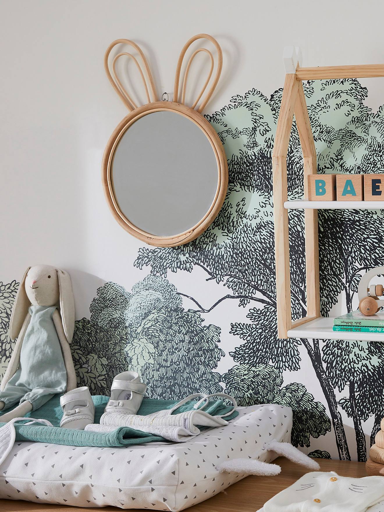 Espejo infantil conejo bambú
