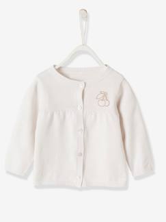 Bebé-Sudaderas, jerséis y chaquetas de punto-Chaquetas de punto-Chaqueta de punto con emblema de cereza para bebé niña