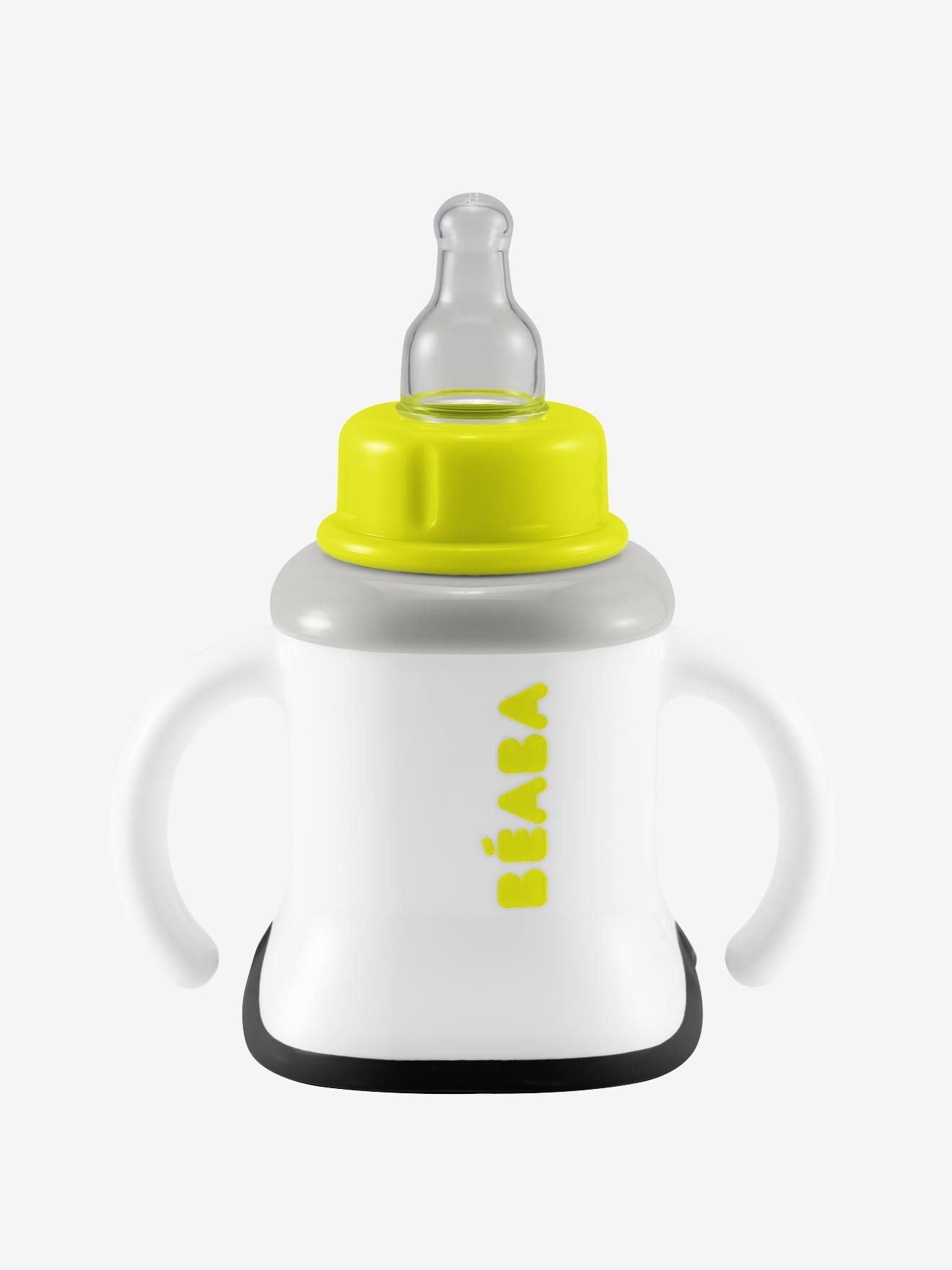 Image of Taza de aprendizaje BEABA 'Evoluclip' 3 en 1 blanco/verde anís/gris claro 7032300916739