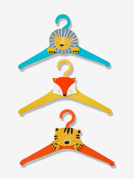 Lote de 3 perchas de Animales NARANJA MEDIO LISO