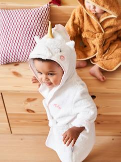 Ecorresponsables-Textil Hogar y Decoración-Albornoz bebé personalizable Unicornio