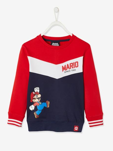 Sudadera bicolor Super Mario® ROJO MEDIO LISO CON MOTIVOS 