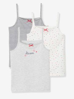 Niña-Ropa interior-Camisetas y Tops de interior-Lote de 3 camisetas sin mangas para niña