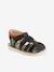 Sandalias niño de piel con tiras autoadherentes BEIGE CLARO BICOLOR/MULTICOLOR+NEGRO OSCURO LISO 